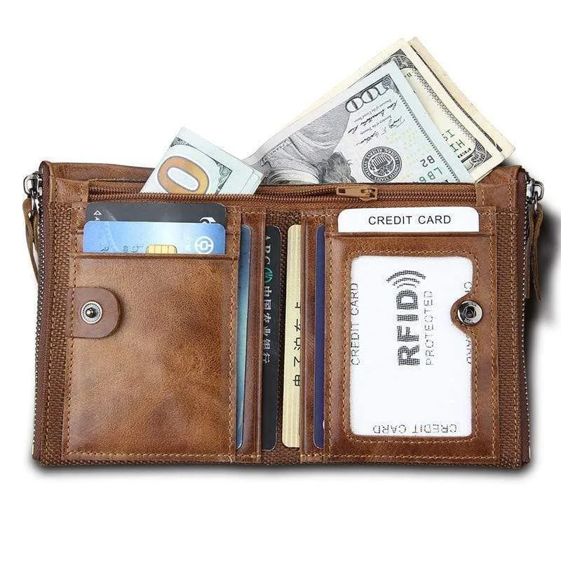 Echtes Leder Männer Brieftasche Kleine Reißverschlusstasche Männer Brieftaschen Portomonee Männlichen Kurzen Geldbörse Marke Carteira Für Rfid