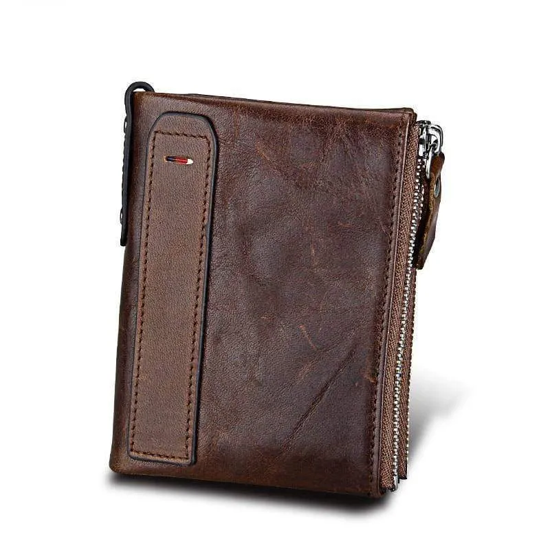 Echtes Leder Männer Brieftasche Kleine Reißverschlusstasche Männer Brieftaschen Portomonee Männlichen Kurzen Geldbörse Marke Carteira Für Rfid