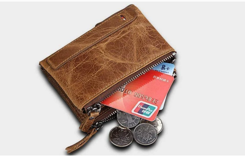 Echtes Leder Männer Brieftasche Kleine Reißverschlusstasche Männer Brieftaschen Portomonee Männlichen Kurzen Geldbörse Marke Carteira Für Rfid