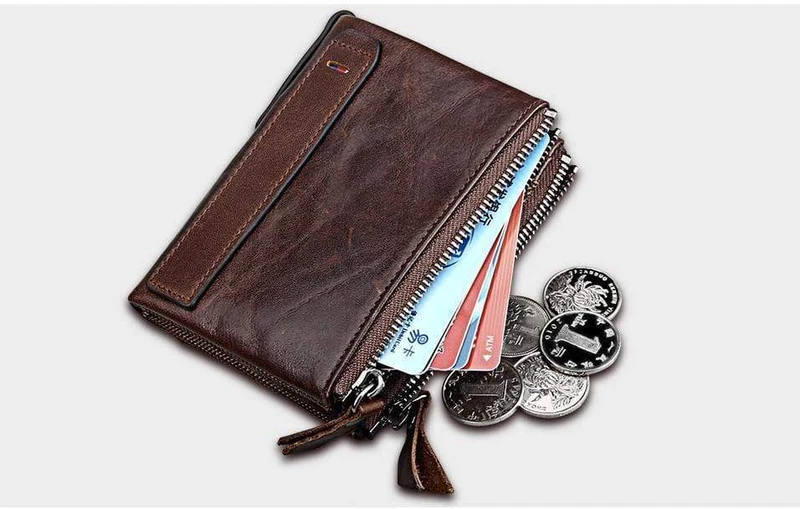 Echtes Leder Männer Brieftasche Kleine Reißverschlusstasche Männer Brieftaschen Portomonee Männlichen Kurzen Geldbörse Marke Carteira Für Rfid