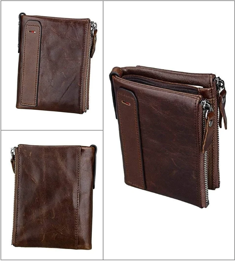 Echtes Leder Männer Brieftasche Kleine Reißverschlusstasche Männer Brieftaschen Portomonee Männlichen Kurzen Geldbörse Marke Carteira Für Rfid