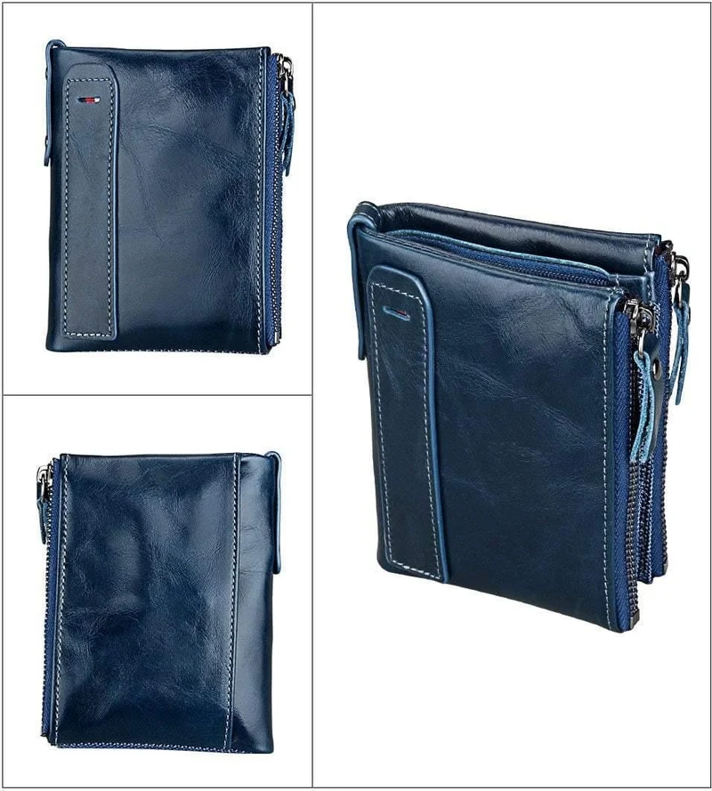 Echtes Leder Männer Brieftasche Kleine Reißverschlusstasche Männer Brieftaschen Portomonee Männlichen Kurzen Geldbörse Marke Carteira Für Rfid