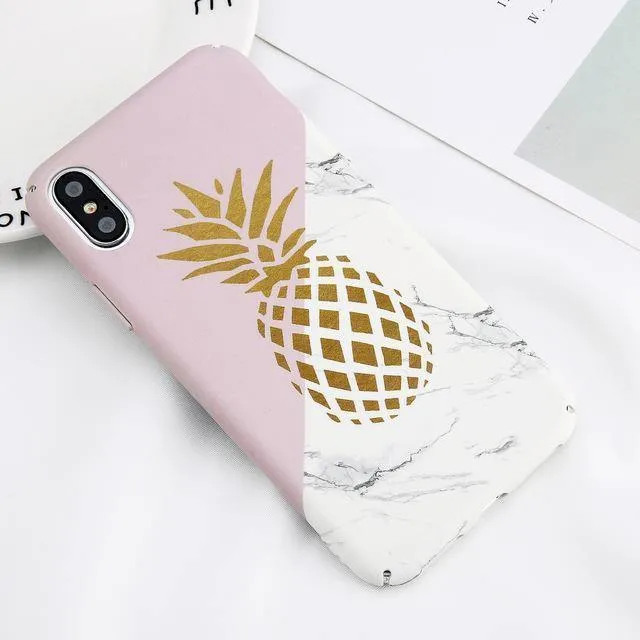 USLION Marble Phone Case For iPhone XS Max XR X Cherry Rose Floral Camellia Flower Case For iPhone 7 8 6 6S Plus Hard PC Cover