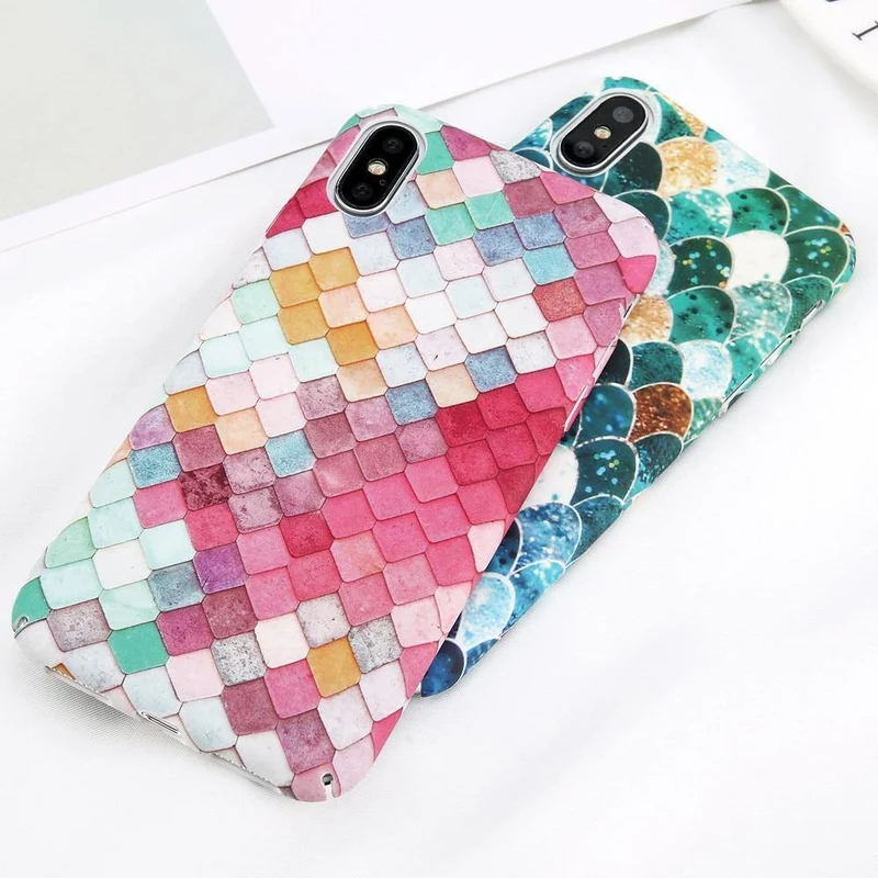 USLION Marble Phone Case For iPhone XS Max XR X Cherry Rose Floral Camellia Flower Case For iPhone 7 8 6 6S Plus Hard PC Cover