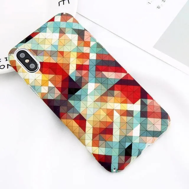 USLION Marble Phone Case For iPhone XS Max XR X Cherry Rose Floral Camellia Flower Case For iPhone 7 8 6 6S Plus Hard PC Cover