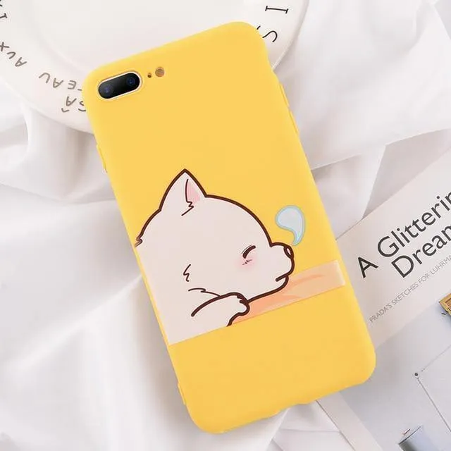 USLION Funny Cartoon Giraffe Phone Case For iPhone 7 8 Plus TPU Silicone Back Cover for iPhone X XR XS Max 6 6S Plus Soft Cases