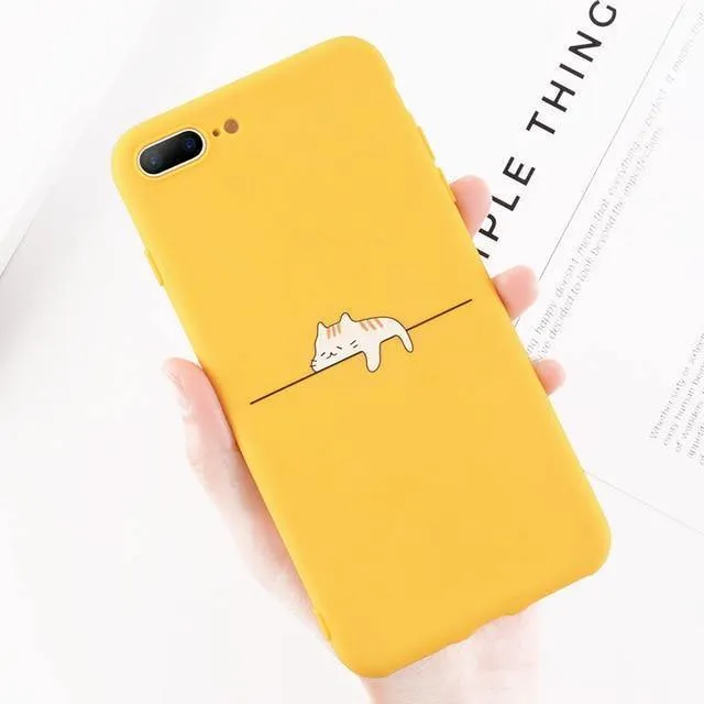 USLION Funny Cartoon Giraffe Phone Case For iPhone 7 8 Plus TPU Silicone Back Cover for iPhone X XR XS Max 6 6S Plus Soft Cases