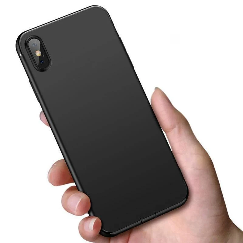 USLION Matte Soft Phone Case For iPhone 7 8 Plus Solid Color Cases For iPhone X 8 7 6 6S Plus Soft TPU Back Cover With Dust Plug