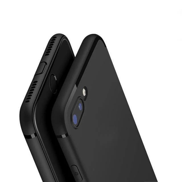 USLION Matte Soft Phone Case For iPhone 7 8 Plus Solid Color Cases For iPhone X 8 7 6 6S Plus Soft TPU Back Cover With Dust Plug