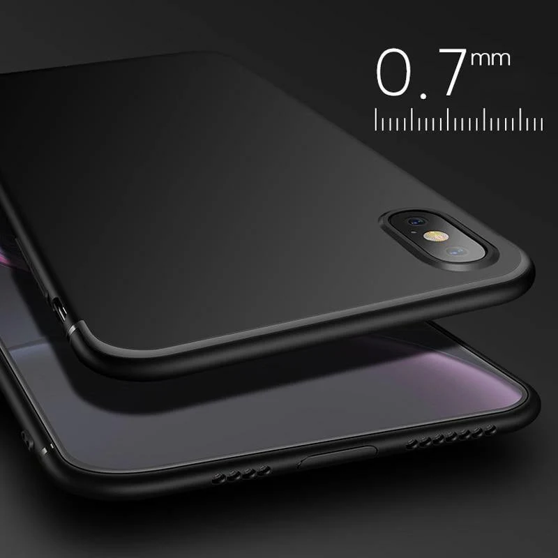 USLION Matte Soft Phone Case For iPhone 7 8 Plus Solid Color Cases For iPhone X 8 7 6 6S Plus Soft TPU Back Cover With Dust Plug
