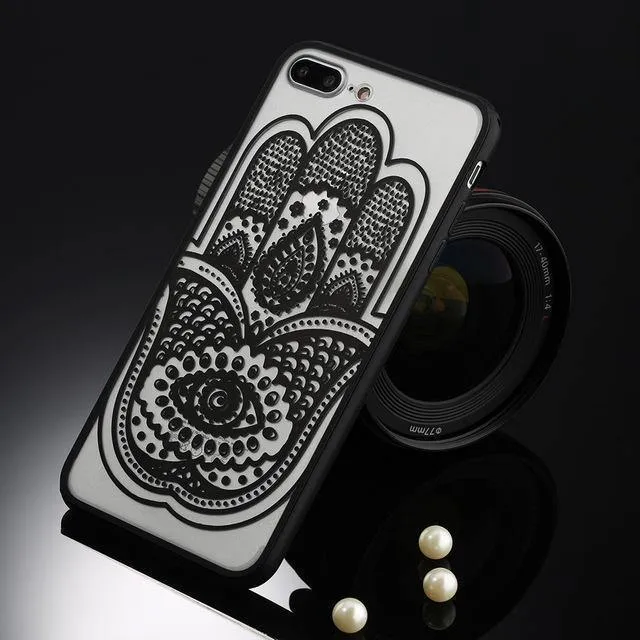 USLION Sexy Floral Phone Case For Apple iPhone 7 8 6 6s 5 5s SE Plus Lace Flower Hard PC Cases Back Cover For iPhone X XR XS Max