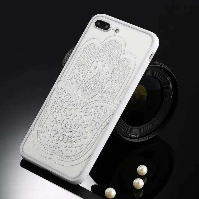 USLION Sexy Floral Phone Case For Apple iPhone 7 8 6 6s 5 5s SE Plus Lace Flower Hard PC Cases Back Cover For iPhone X XR XS Max