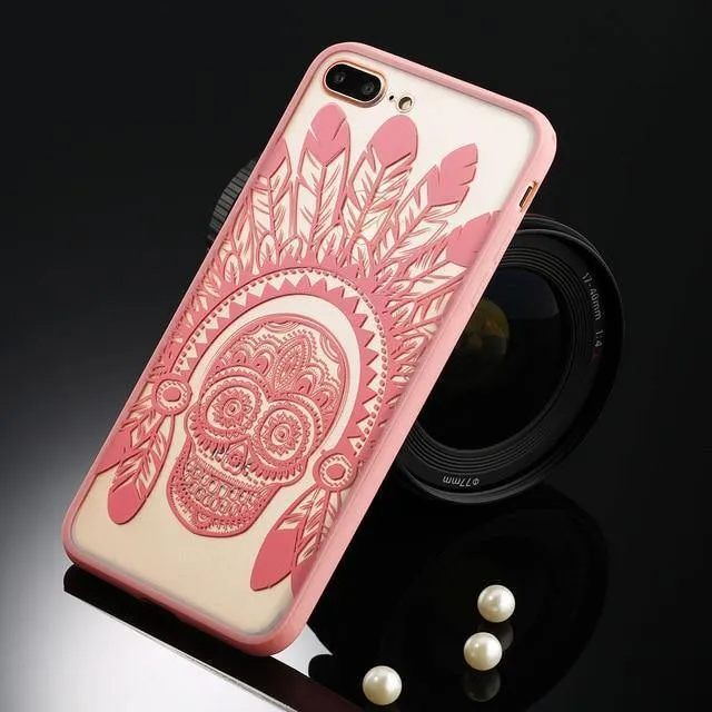 USLION Sexy Floral Phone Case For Apple iPhone 7 8 6 6s 5 5s SE Plus Lace Flower Hard PC Cases Back Cover For iPhone X XR XS Max