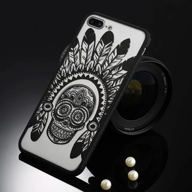 USLION Sexy Floral Phone Case For Apple iPhone 7 8 6 6s 5 5s SE Plus Lace Flower Hard PC Cases Back Cover For iPhone X XR XS Max