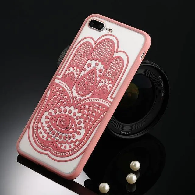 USLION Sexy Floral Phone Case For Apple iPhone 7 8 6 6s 5 5s SE Plus Lace Flower Hard PC Cases Back Cover For iPhone X XR XS Max