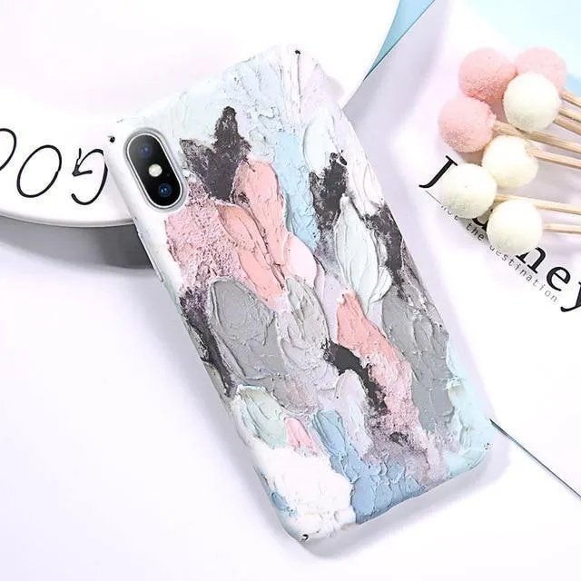 USLION Luminous Phone Case For iPhone 7 XR XS Max 3D Dye Graffiti Cases For iPhone 6 6s 7 8 Plus X Hard Cover PC Fundas Coque