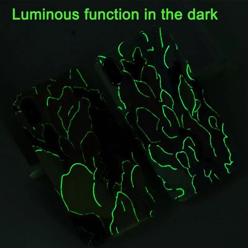 USLION Luminous Phone Case For iPhone 7 XR XS Max 3D Dye Graffiti Cases For iPhone 6 6s 7 8 Plus X Hard Cover PC Fundas Coque