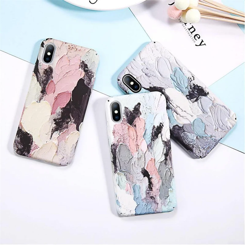 USLION Luminous Phone Case For iPhone 7 XR XS Max 3D Dye Graffiti Cases For iPhone 6 6s 7 8 Plus X Hard Cover PC Fundas Coque
