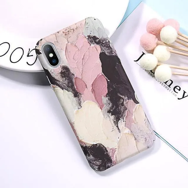 USLION Luminous Phone Case For iPhone 7 XR XS Max 3D Dye Graffiti Cases For iPhone 6 6s 7 8 Plus X Hard Cover PC Fundas Coque