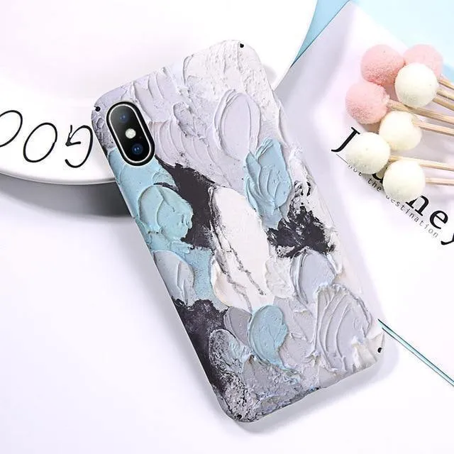 USLION Luminous Phone Case For iPhone 7 XR XS Max 3D Dye Graffiti Cases For iPhone 6 6s 7 8 Plus X Hard Cover PC Fundas Coque