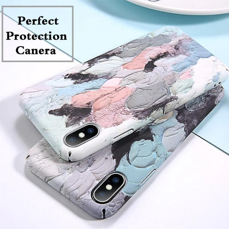 USLION Luminous Phone Case For iPhone 7 XR XS Max 3D Dye Graffiti Cases For iPhone 6 6s 7 8 Plus X Hard Cover PC Fundas Coque