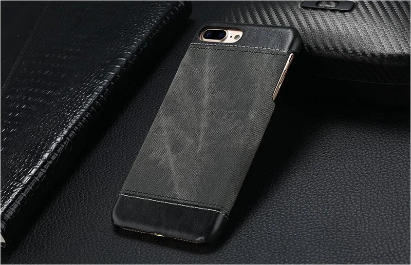 USLION Retro Style Cloth Skin Leather + PC Phone Cases for iphone 5 5s SE 6 6s 7 8 X Plus Back Cover Case Coque For iphone7 Plus