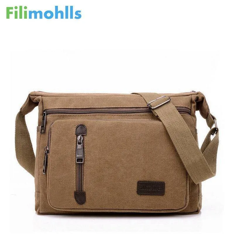 Männer Taschen Vintage Canvas Messenger Bags Designer Marke Herrenmode Umhängetasche Umhängetasche Männlich Casual Reisetasche S951