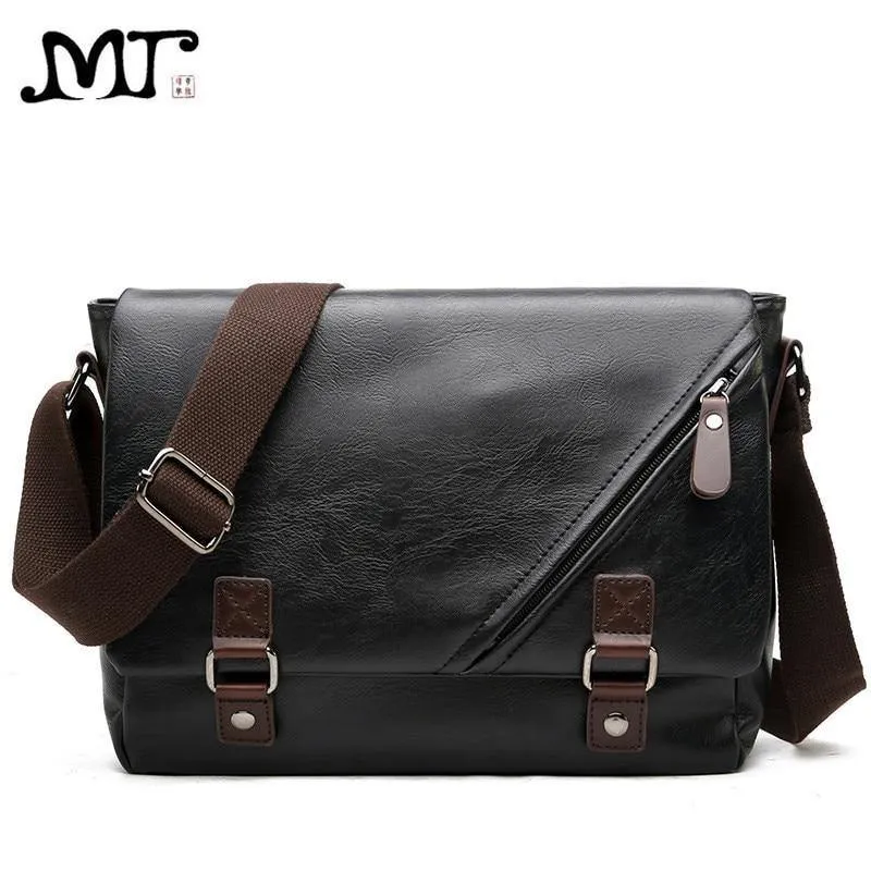 Herrentaschen Vintage PU Leder Messenger Bag Hochwertige Leder Crossbody Flap Bag Vielseitige Schulterhandtasche für Männer