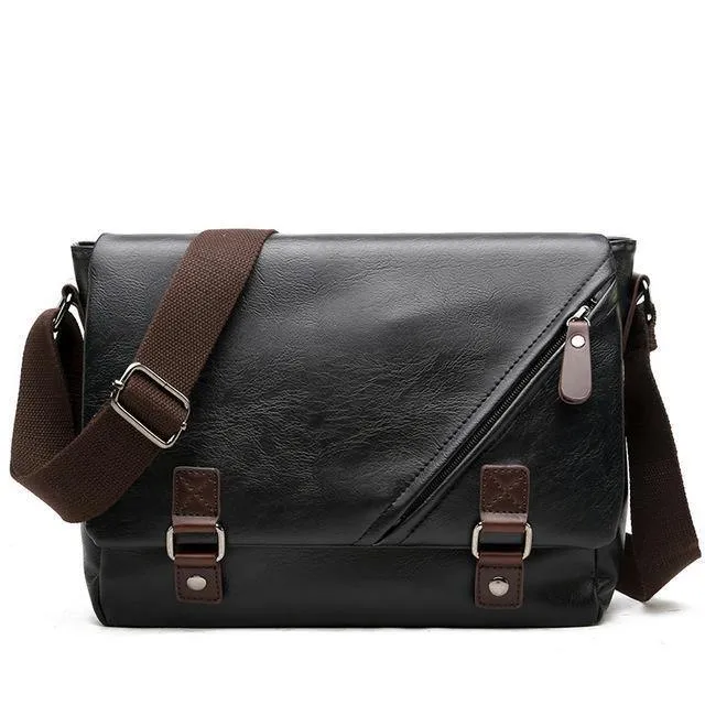 Herrentaschen Vintage PU Leder Messenger Bag Hochwertige Leder Crossbody Flap Bag Vielseitige Schulterhandtasche für Männer