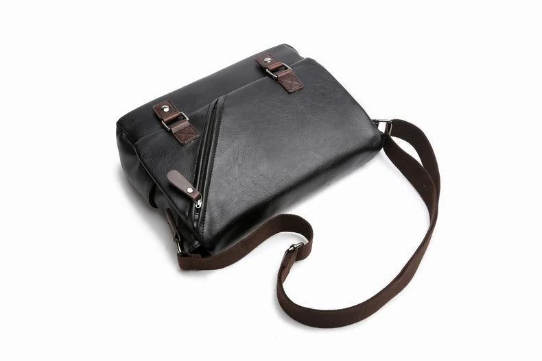 Herrentaschen Vintage PU Leder Messenger Bag Hochwertige Leder Crossbody Flap Bag Vielseitige Schulterhandtasche für Männer