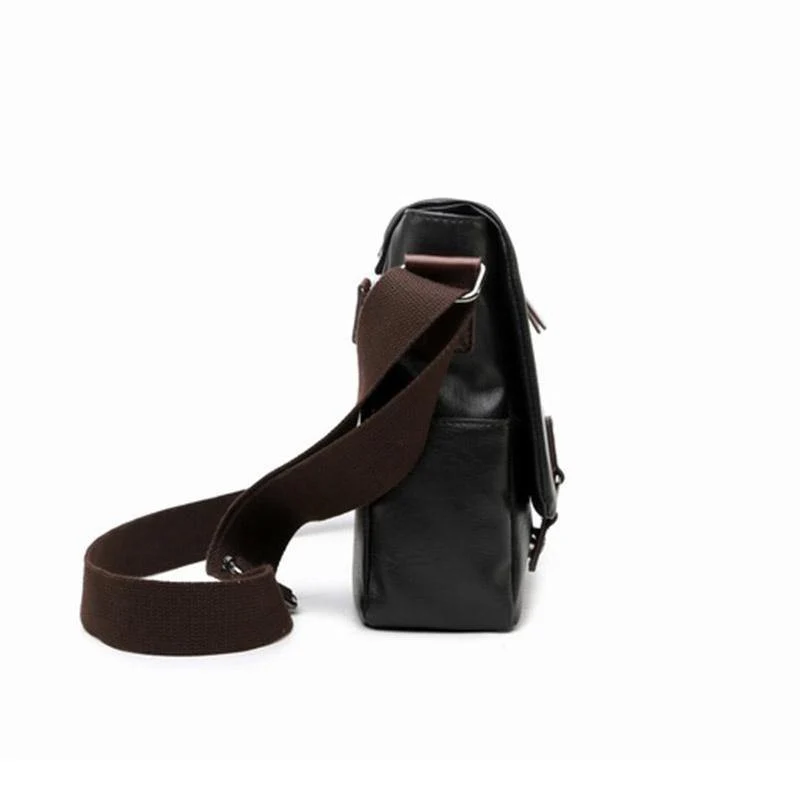 Herrentaschen Vintage PU Leder Messenger Bag Hochwertige Leder Crossbody Flap Bag Vielseitige Schulterhandtasche für Männer