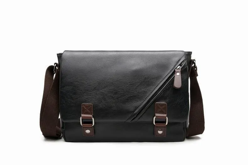 Herrentaschen Vintage PU Leder Messenger Bag Hochwertige Leder Crossbody Flap Bag Vielseitige Schulterhandtasche für Männer