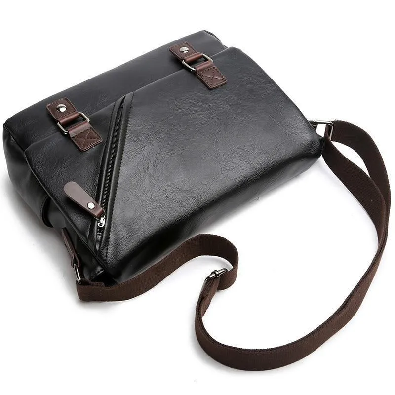 Herrentaschen Vintage PU Leder Messenger Bag Hochwertige Leder Crossbody Flap Bag Vielseitige Schulterhandtasche für Männer