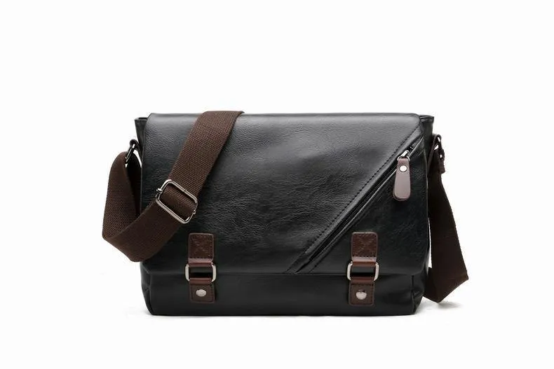 Herrentaschen Vintage PU Leder Messenger Bag Hochwertige Leder Crossbody Flap Bag Vielseitige Schulterhandtasche für Männer