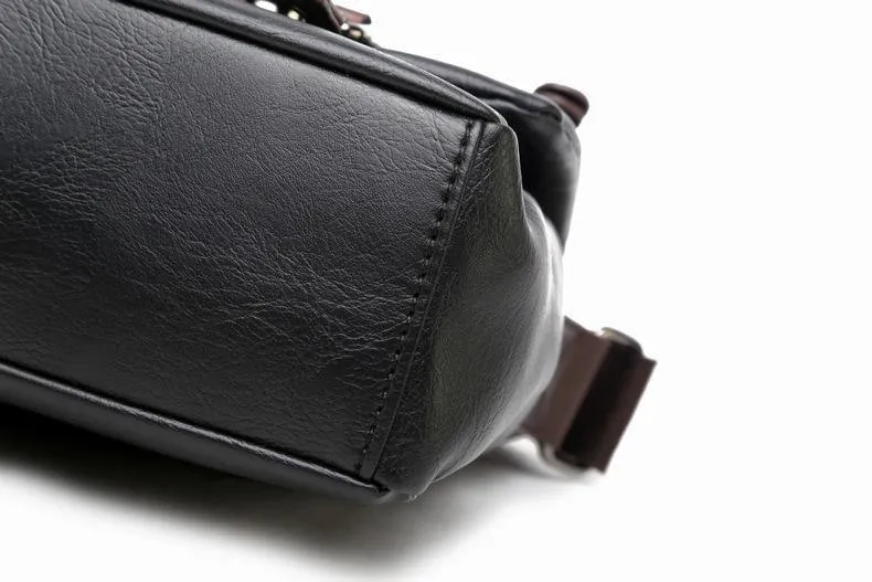 Herrentaschen Vintage PU Leder Messenger Bag Hochwertige Leder Crossbody Flap Bag Vielseitige Schulterhandtasche für Männer