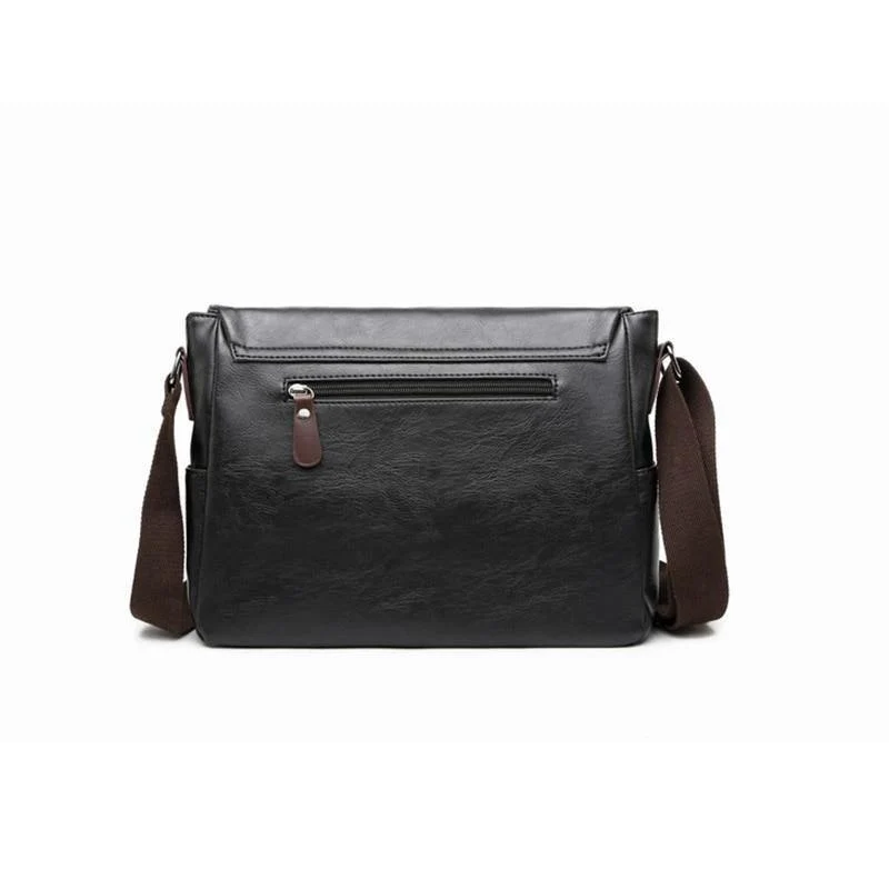 Herrentaschen Vintage PU Leder Messenger Bag Hochwertige Leder Crossbody Flap Bag Vielseitige Schulterhandtasche für Männer