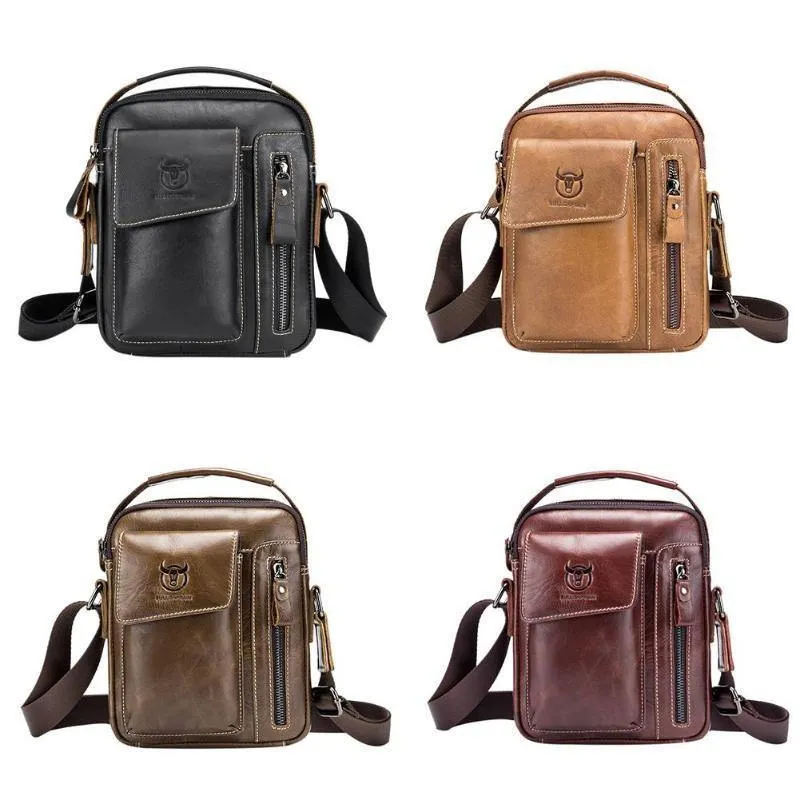 Männer Echtes Leder Messenger Umhängetasche Casual Mode Männlichen Sling Tasche Business Handtasche Schulter Berühmte Marke