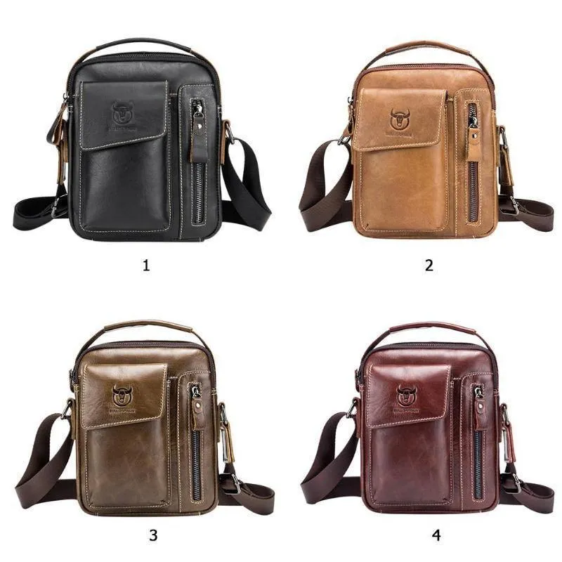 Männer Echtes Leder Messenger Umhängetasche Casual Mode Männlichen Sling Tasche Business Handtasche Schulter Berühmte Marke