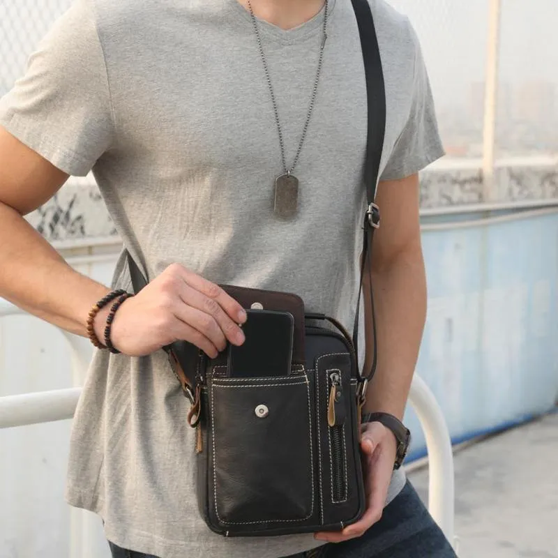 Männer Echtes Leder Messenger Umhängetasche Casual Mode Männlichen Sling Tasche Business Handtasche Schulter Berühmte Marke