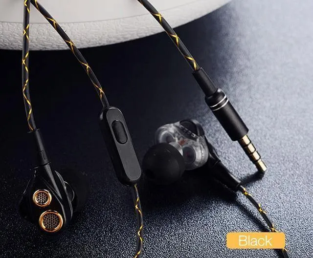 CAFELE 4D Professioneller In-Ear-Kopfhörer mit Kabel für Enthusiasten, Dual Dynamic Metal Heavy Bass, High-Fidelity-Klangqualität, Musik-Kopfhörer