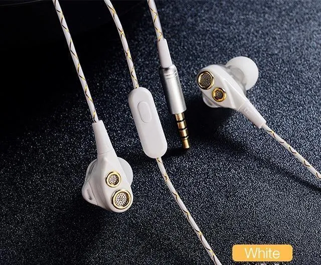CAFELE 4D Professioneller In-Ear-Kopfhörer mit Kabel für Enthusiasten, Dual Dynamic Metal Heavy Bass, High-Fidelity-Klangqualität, Musik-Kopfhörer