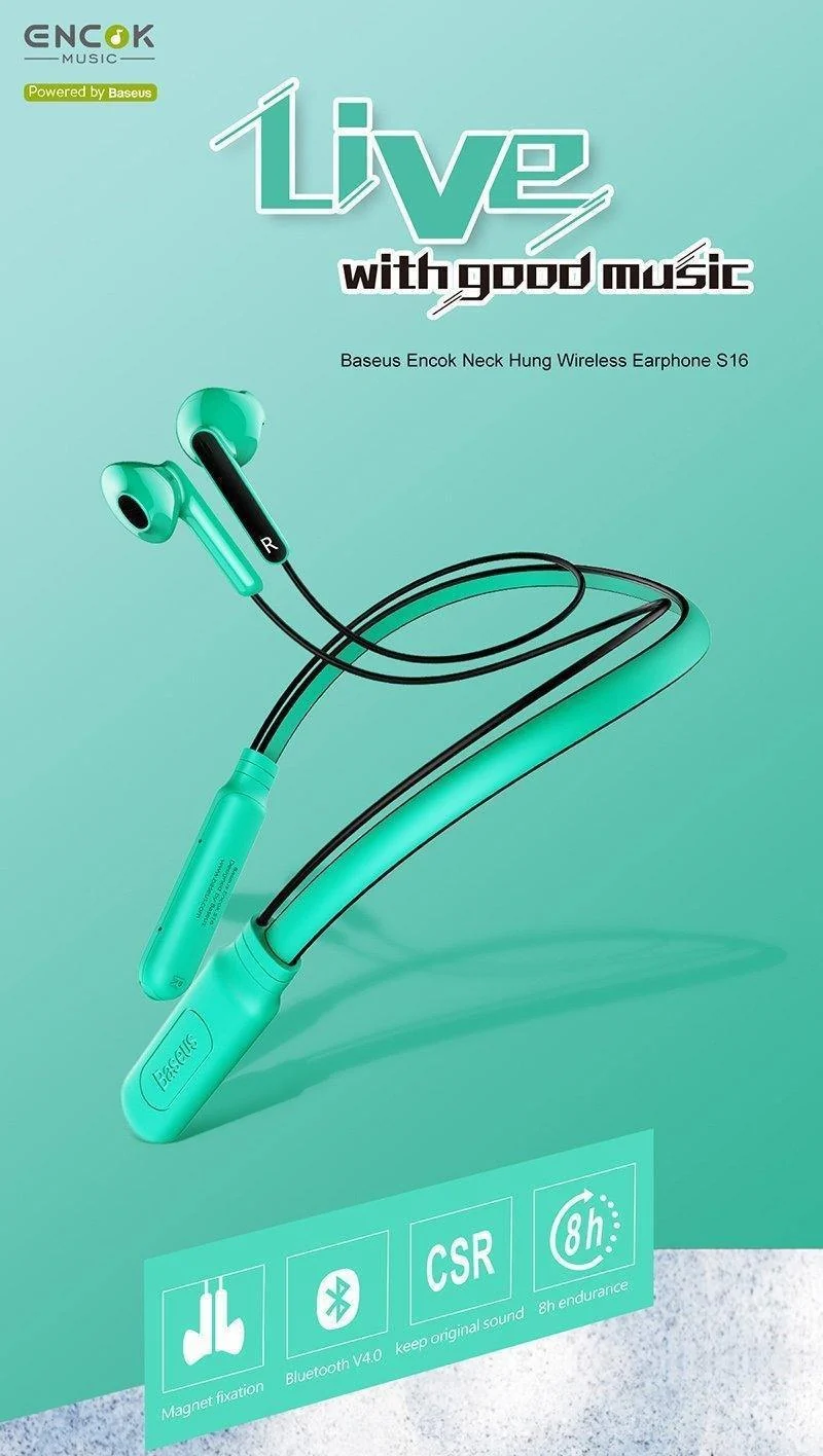BASEUS S16 Professioneller In-Ear-Bluetooth-Kopfhörer, High-Fidelity-Klangqualität, Metall, schwerer Bass, Musik, kabelloser Kopfhörer für Telefon