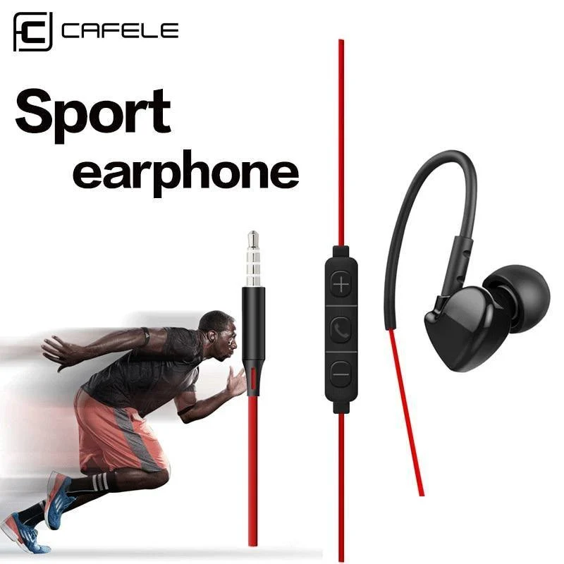 Cafele 3.5 mm In-Ear-Sport-Ohrhörer mit Super-Bass, Hifi-Lauf-Ohrhörer, Stereo-Ohrhörer mit für iPhone 5s 6s plus Samsung xiaomi MP3