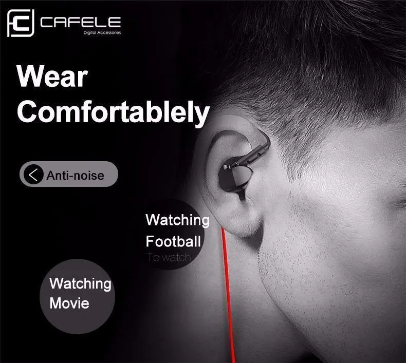 Cafele 3.5 mm In-Ear-Sport-Ohrhörer mit Super-Bass, Hifi-Lauf-Ohrhörer, Stereo-Ohrhörer mit für iPhone 5s 6s plus Samsung xiaomi MP3