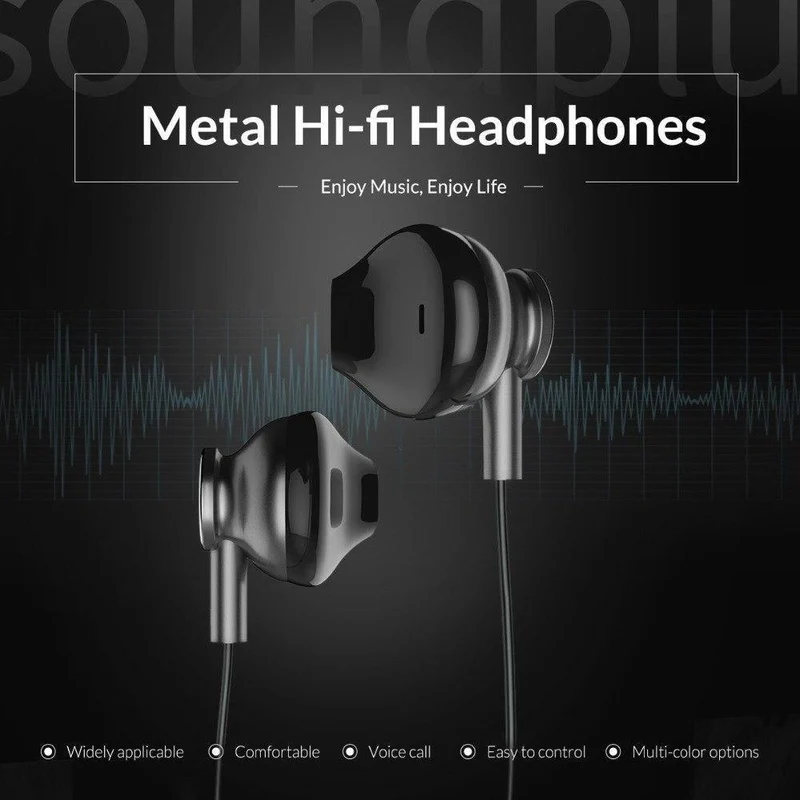 ORICO Original In-Ear-Kopfhörer Geräuschisolierung Metall HiFi-Kopfhörer Sport-Headset mit Mikrofon für Mobiltelefone Universal für MP4