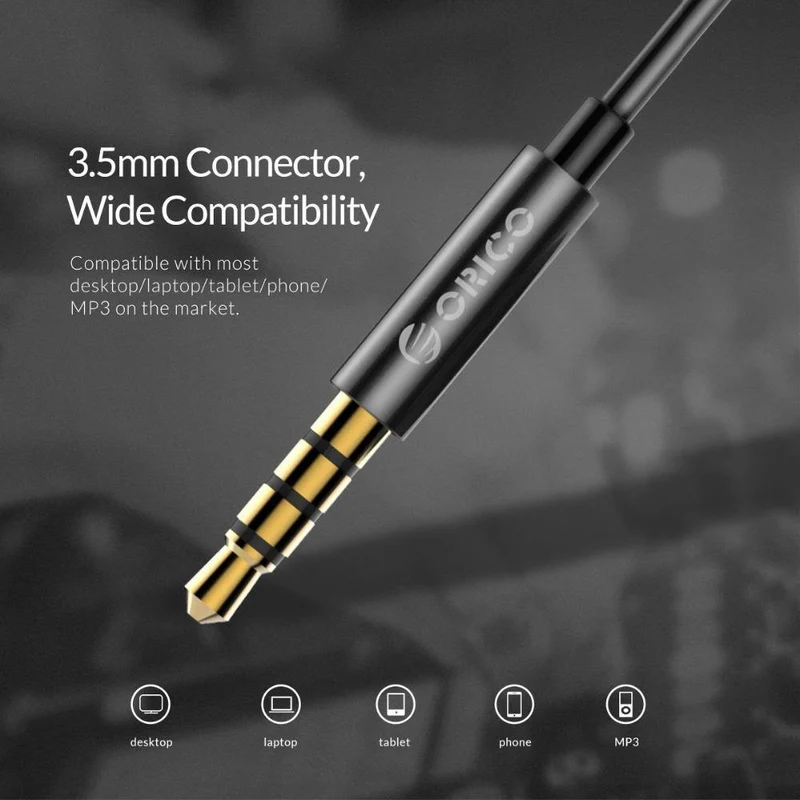 ORICO Original In-Ear-Kopfhörer Geräuschisolierung Metall HiFi-Kopfhörer Sport-Headset mit Mikrofon für Mobiltelefone Universal für MP4