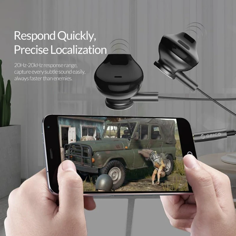 ORICO Original In-Ear-Kopfhörer Geräuschisolierung Metall HiFi-Kopfhörer Sport-Headset mit Mikrofon für Mobiltelefone Universal für MP4