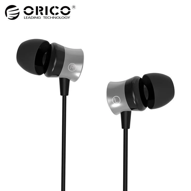 ORICO In-Ear-Kopfhörer für Telefon-Headset, Metall-Telefon-Ohrhörer mit Mikrofon-Ohrhörern, Schwarz