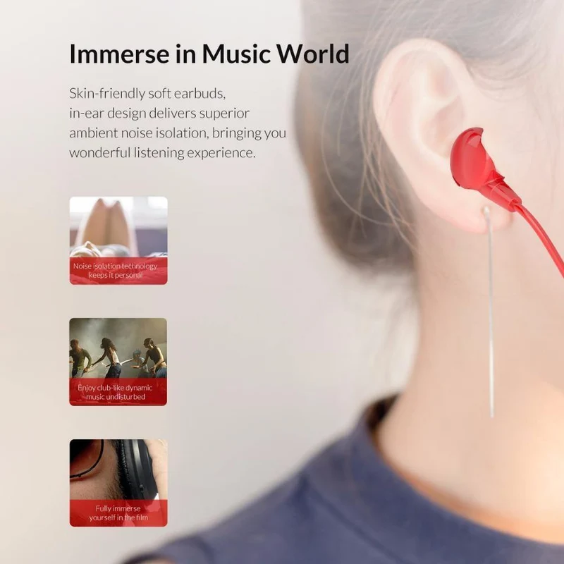 ORICO In-Ear-Kopfhörer Sport Bunte Ohrhörer Headset Stereo-Ohrhörer für iPhone 6 6S Xiaomi Samsung MP3-Ohrhörer und Musik
