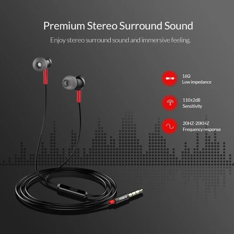 ORICO In-Ear-Kopfhörer Bass Sound Sport Kopfhörer Musik Ohrhörer Stereo Gaming Kopfhörer für Telefon Xiaomi mit Mikrofon